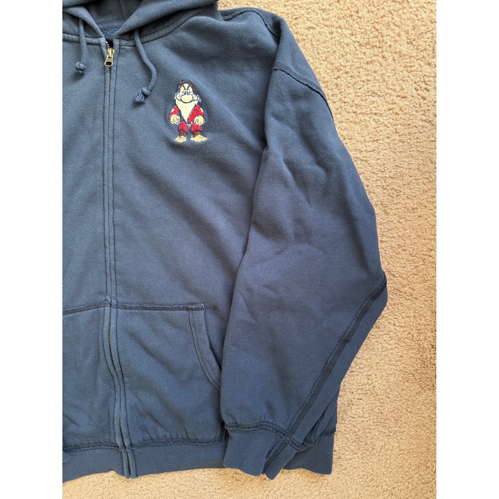 Disneyland Walt Disney World Size Large Grumpy Dwarf Zip Up Hoodie Mens - Picture 2 of 8